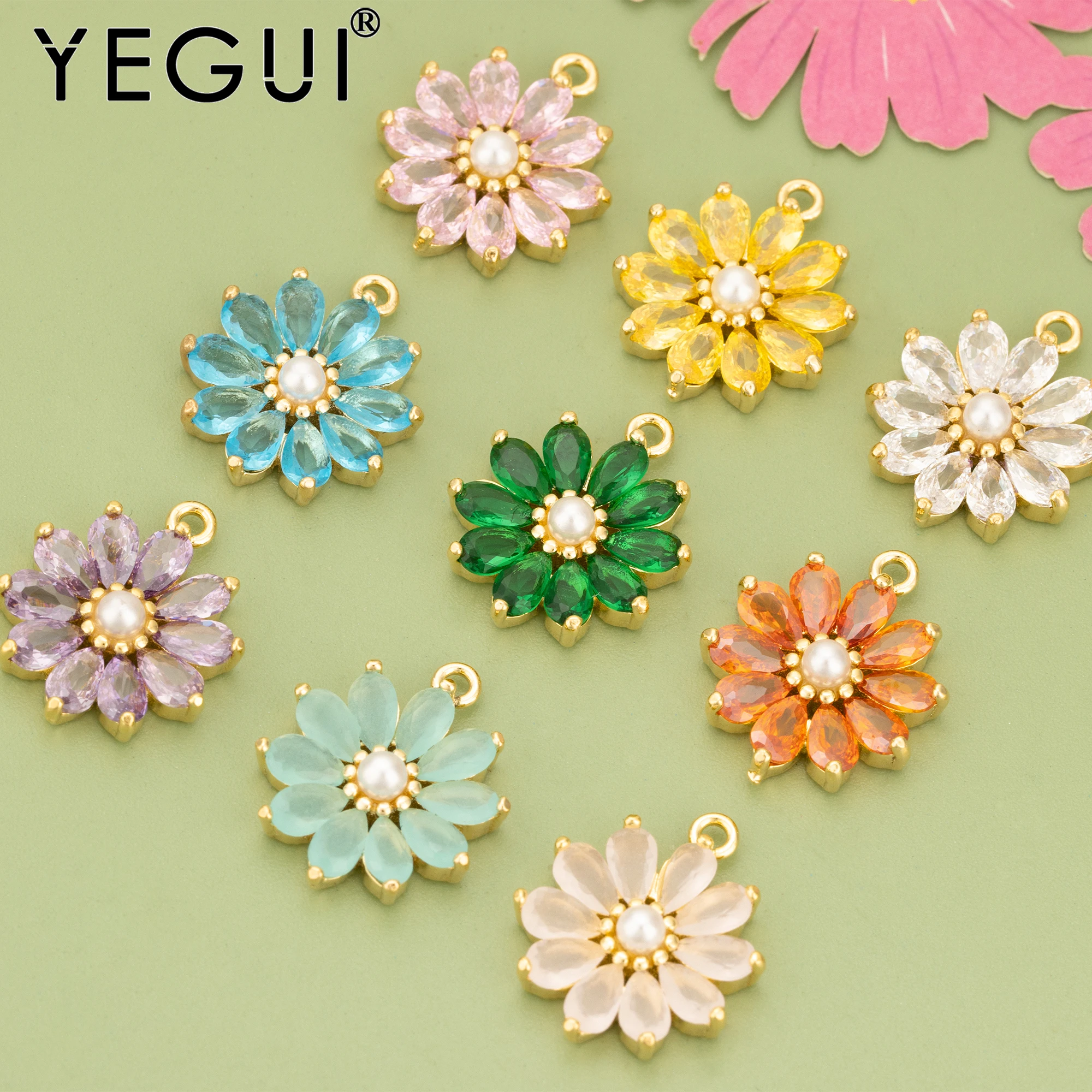 YEGUI,4pcs/lot,MG95,jewelry accessories,18k gold rhodium