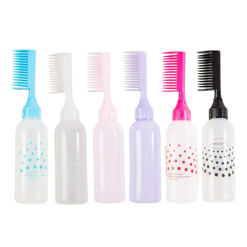 60/120/180ml Hair Dye Applicator Bottles huile Comb Brush 20 Styles Mini Portable Shampoo Bottle Styling Hair Coloring Hair Tool images - 6