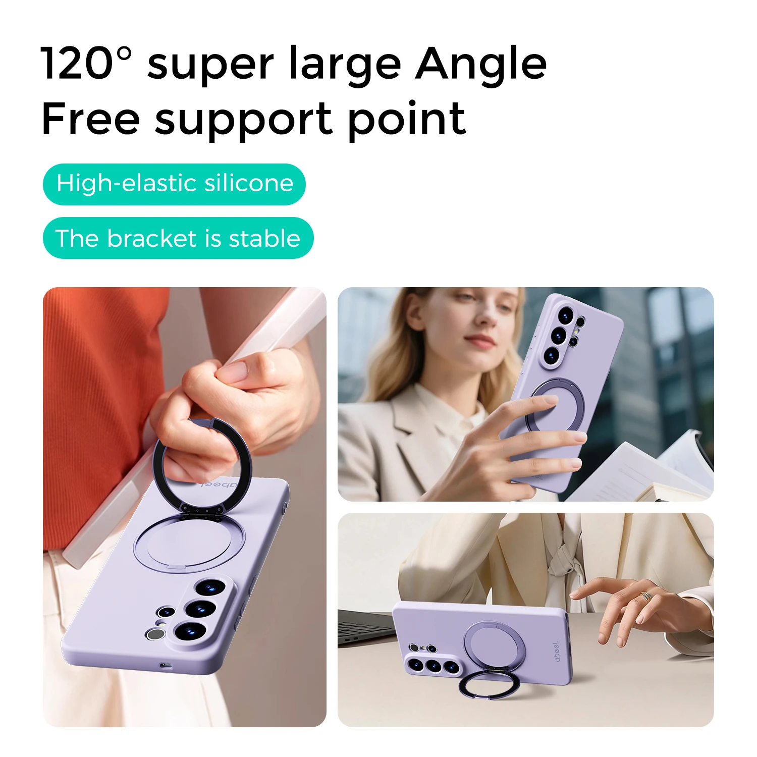 Premium Silicone Phone Case with Magnetic Holder for Enhanced Grip and Comfort