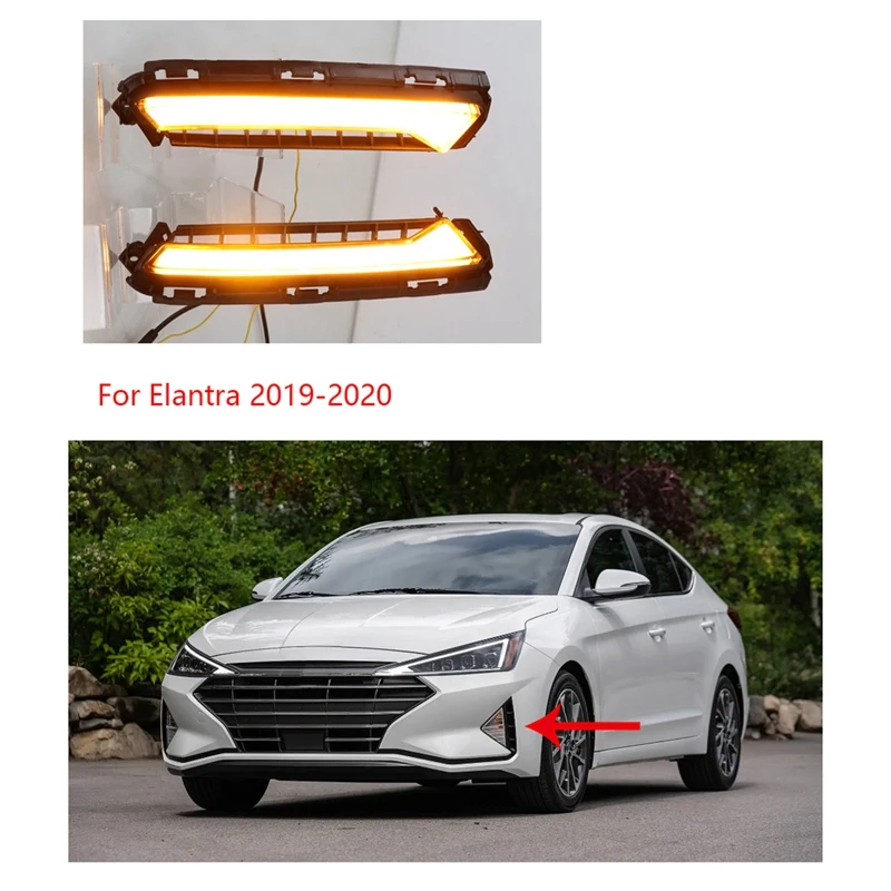 

Car LED Turn Signal Light DRL Fog Light Daytime Running Light For Hyundai Elantra 2019 2020