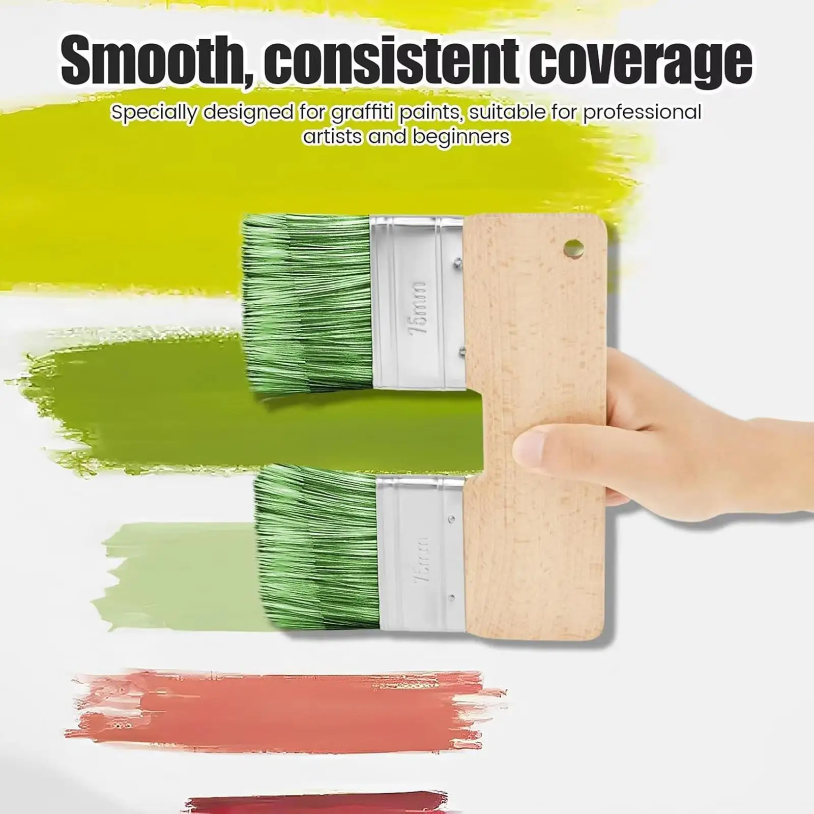 Double Paint Brush Professional Double Heads Painting Brush Flat Wide Stain for Glues Stains Oil Varnish Paints