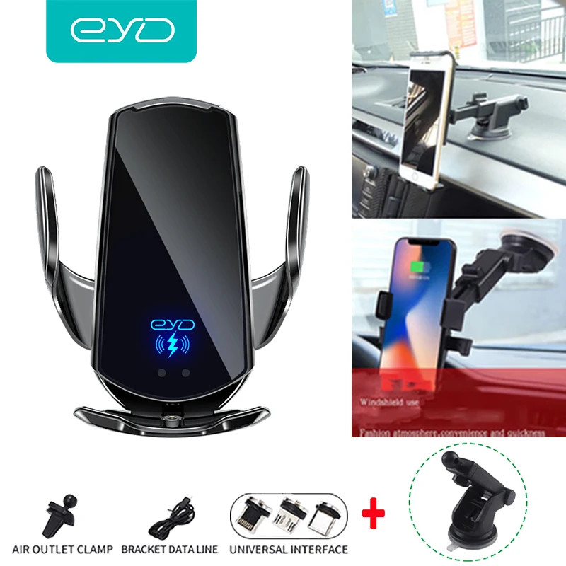 EYD Q3 15W Qi Wireless Fast Charger For All Mobile Phone Car Magnetic Air  Vent Mount Charger Smart Sensor Phone Holder - AliExpress