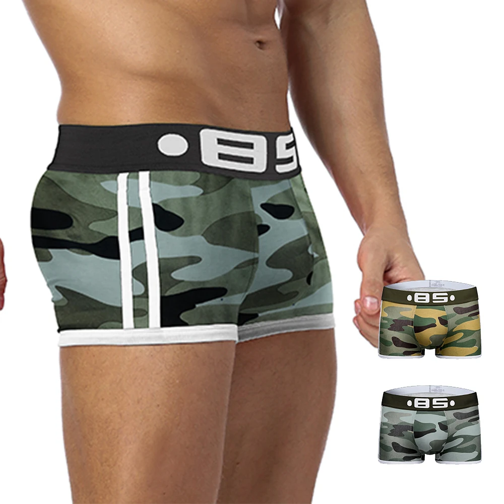 

Sexy Mens Underwear Cotton Camouflage Sport Boxers Shorts Male Panties Bikini Underpants for Men BS144