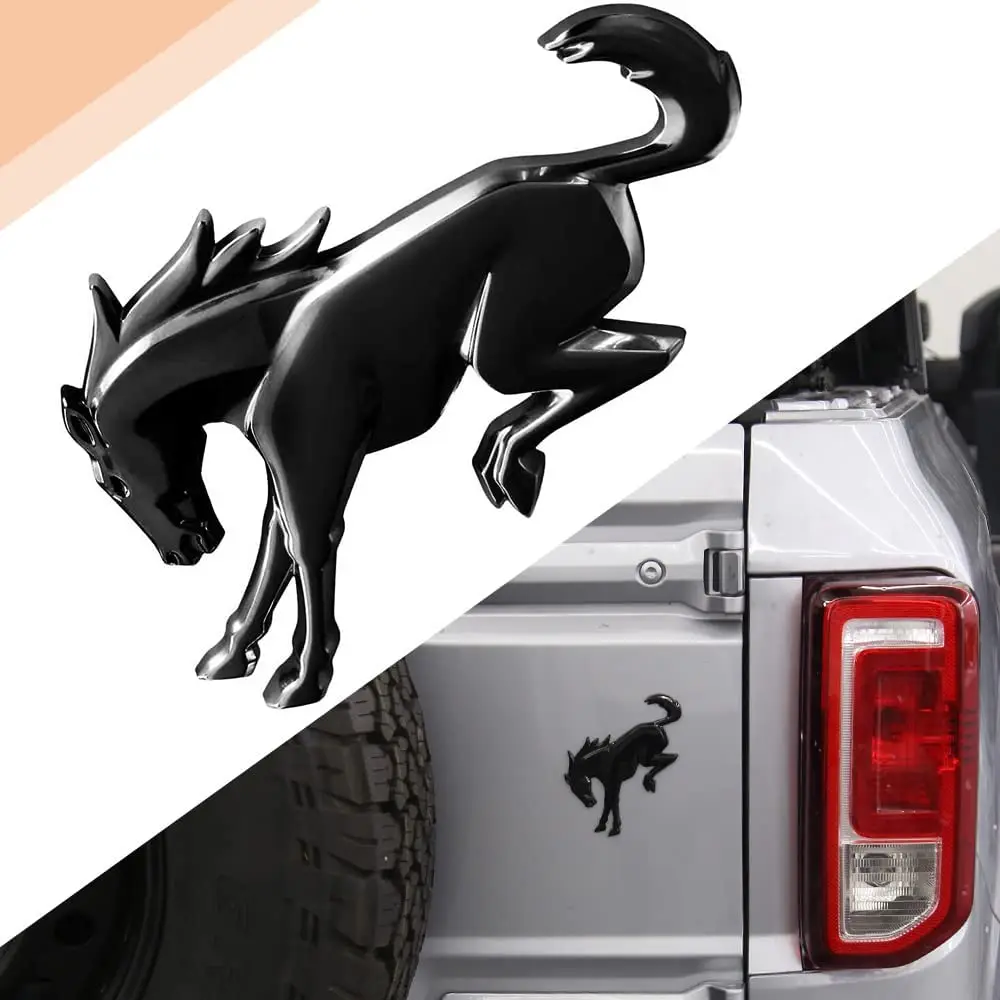 3D Emblem Decals Stickers Vinyl Rear Emblem Black ABS Tailgate Compatible with Ford Bronco Sport Accessories