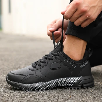 أحذية رجالية مقاومة للماء خفيفة الوزن أحذية سفر راقية غير قابلة للانزلاق أحذية تنس كاجوال مريحة للتدريب على المشي في الهواء الطلق 5