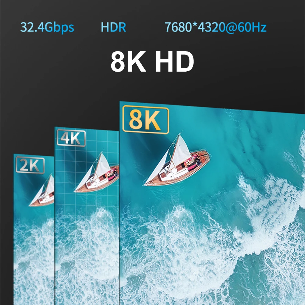 USB C에서 DP 1.4 어댑터, USB C 말레토 DP 1.4 암 케이블 지지대, 다이나믹 HDR, 맥북 프로, 삼성 델용, 8K @ 60HZ, 4K @ 120Hz