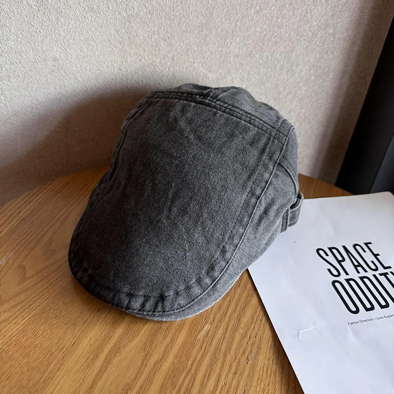 Neue Unisex-Herbstmütze aus Kunstleder, einfarbige Baskenmütze für Damen, Vintage-Warmmütze mit Schirm für Herren, Outdoor-Geschenk – Detail 18