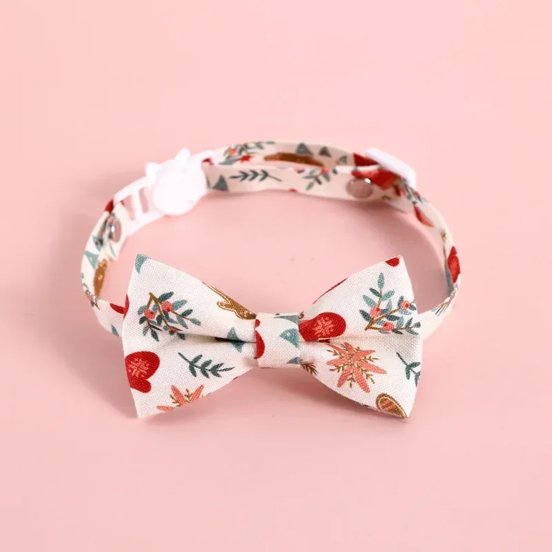 Hundehalsband Mit Fliege – Weihnachtsdesign Kariert, Verstellbar, Für Kleine Bis Große Hunde