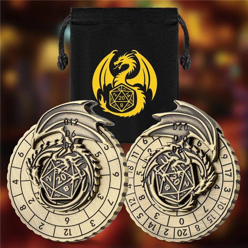 Vintage Single-Winged Dragon Dice Fingert Spinner 7-in-1 Metallspinnrad für Rollenspiele, Spielzubehör, Hochzeitsgeschenk – Detail 3