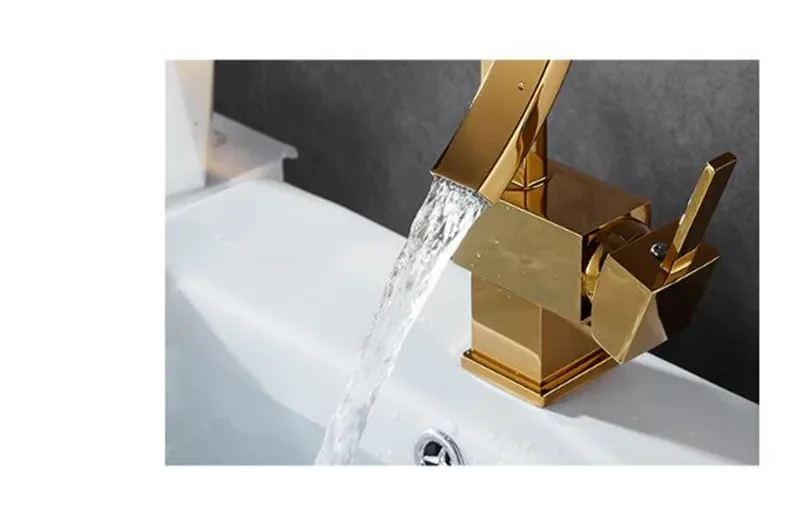Description Picture 5 of itemBathroom Faucet Chrome Basin Square Sink Rose Gold Deck Mounted Toilet Hot And Cold Mixer Water Tap