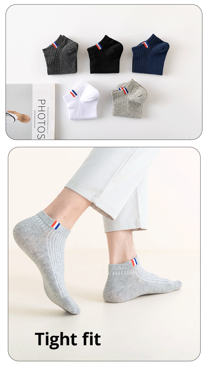 5/10/20 Paar dünne Sommer mischung Boots socken einfarbige Herren Casual Socken atmungsaktive schweiß absorbierende Kalibrierung socken – Detail 5