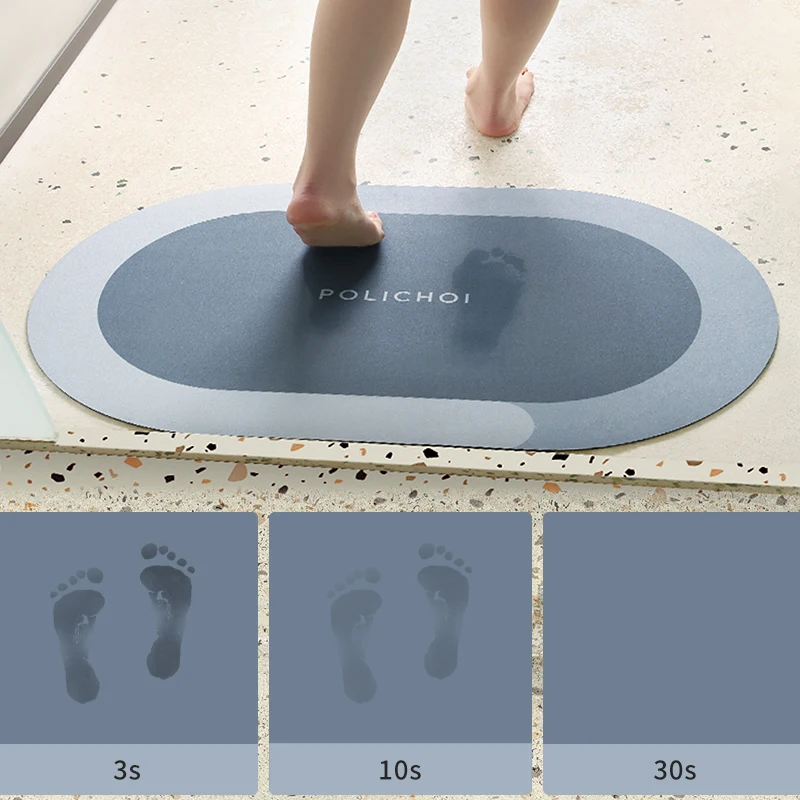 

Diatomaceous Earth Bath Floor Mats Quick Dry Bathroom Mat Non-Slip Room Rug Shower Carpet Entrance Doormat Soft Foot Pad