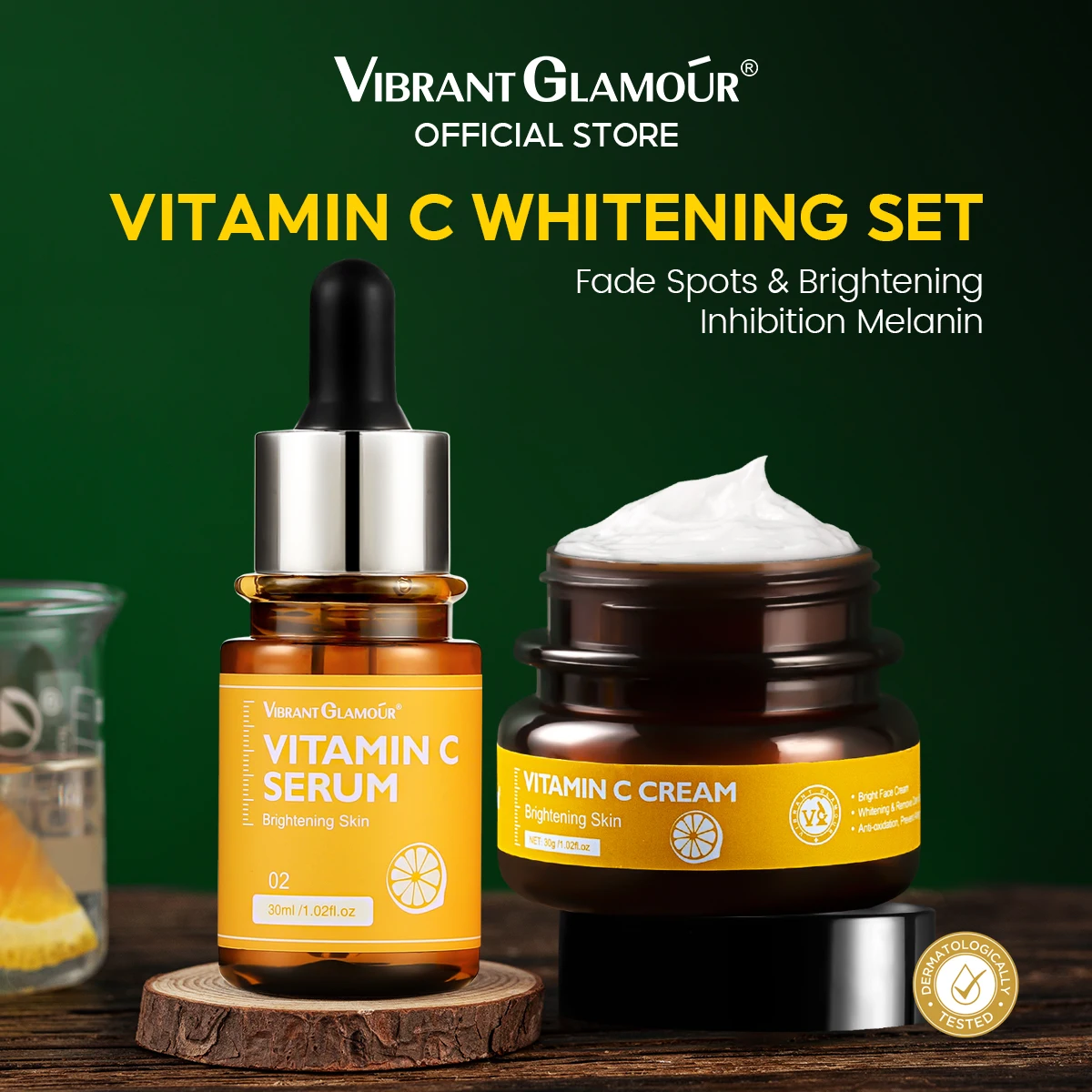 VIBRANTGLAMOURVitaminCWhiteningFaceSerumMoisturizingCreamBrightenAntiAgingRepair