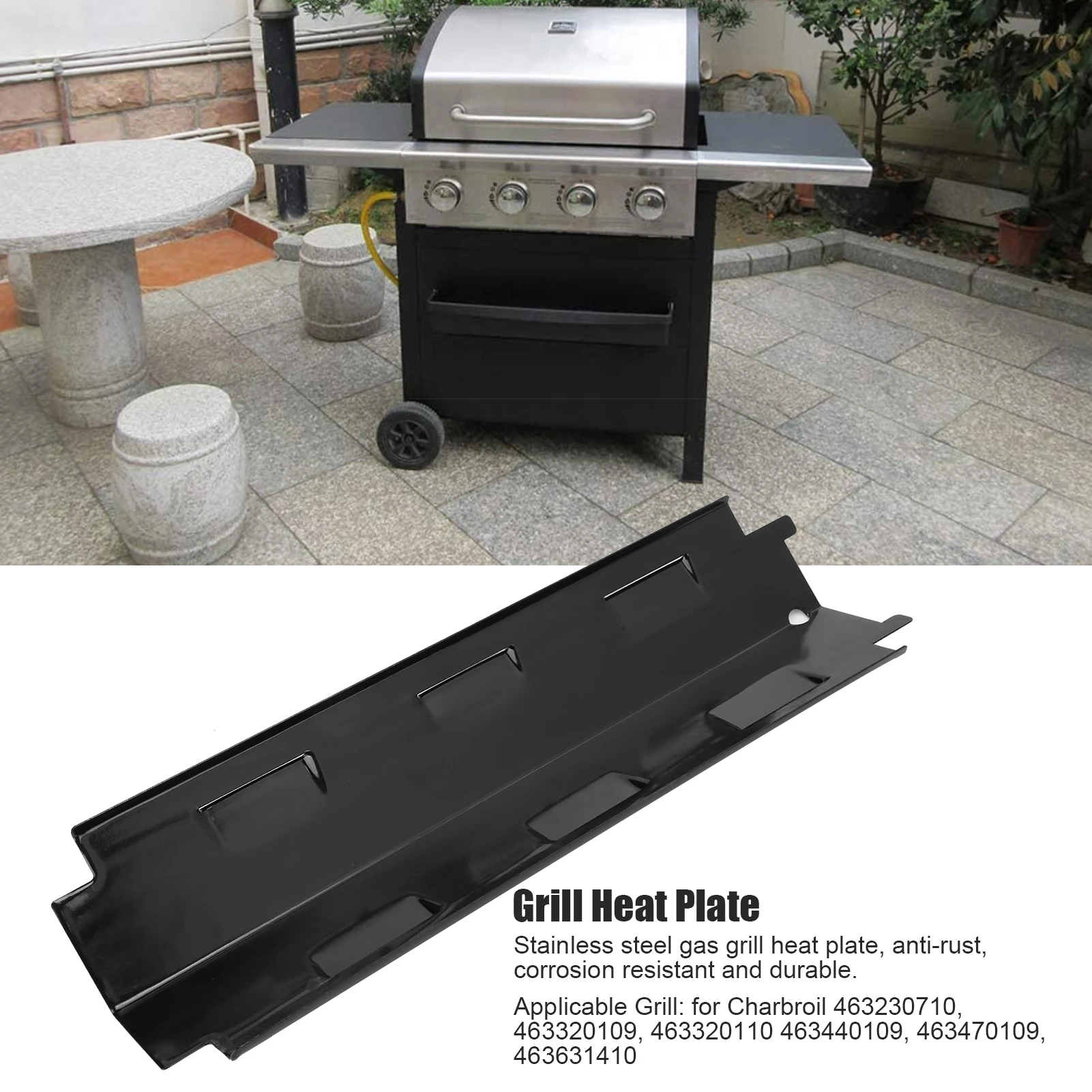 Description Picture 6 of item2Pcs Gas Grill Heat Plate BBQ Heat Tent Replacement Parts Charbroil Grill Parts BBQ Grill Heat Plate
