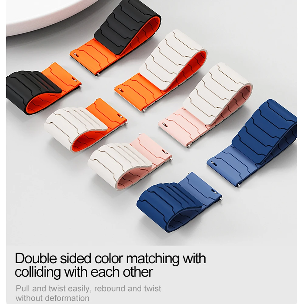 Silicone Magnetic Strap, 20mm/22mm - Versatile Watchband Replacement