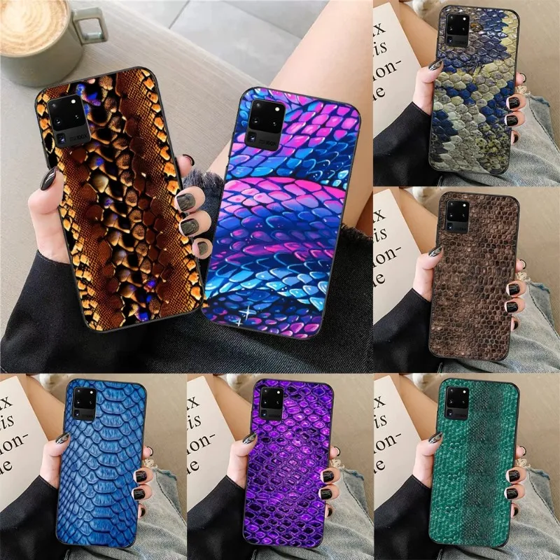Custodia Per Telefono In Pelle Di Serpente Cobra Di Lusso Per Samsung Galaxy S23 S22 S21 S20 Plus Ultra F14 F54 M14 M54 M53 Note20 Cover Nera Per Tele