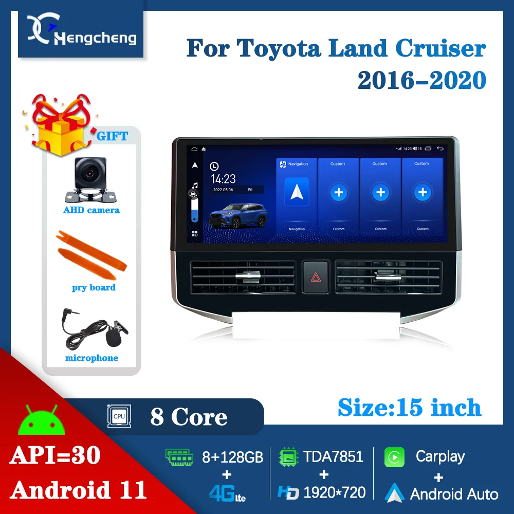 

Multimedia Video Player For Toyota Land Cruiser 2016-2020 Car GPS Navigation 4G LTE Android 11 Carplay 8core 8+128G