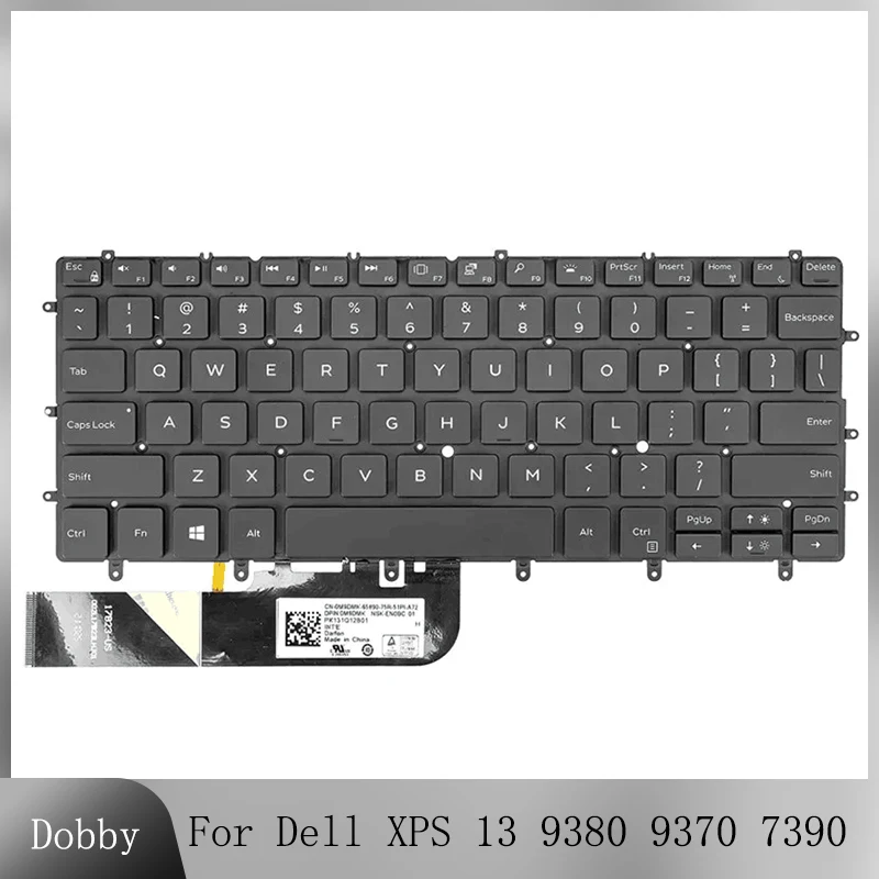 

NEW Original Laptop US Keyboard for Dell XPS 13 9380 9370 7390 Notebook Backlight Keyboard English Replacement Accessories Black