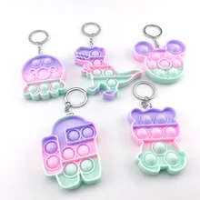 

5pcs Mini Push Bubble Sensory Toy Autism Needs Squishy Stress Reliever Toys Anti-stress Fidget Simple Dimple Keychain Kids Gift