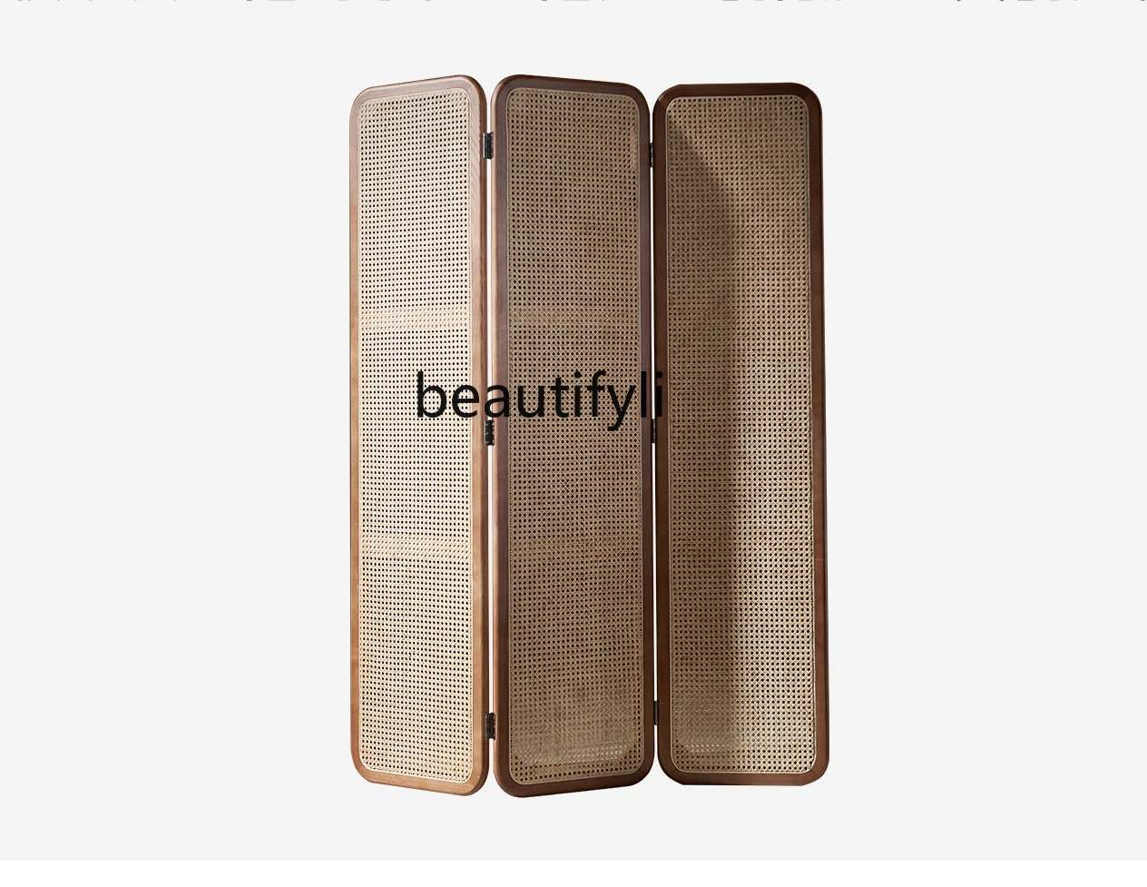 

Hotel Lobby Silent Style Solid Wood Rattan Subareas Screens Rotatable Entrance Block