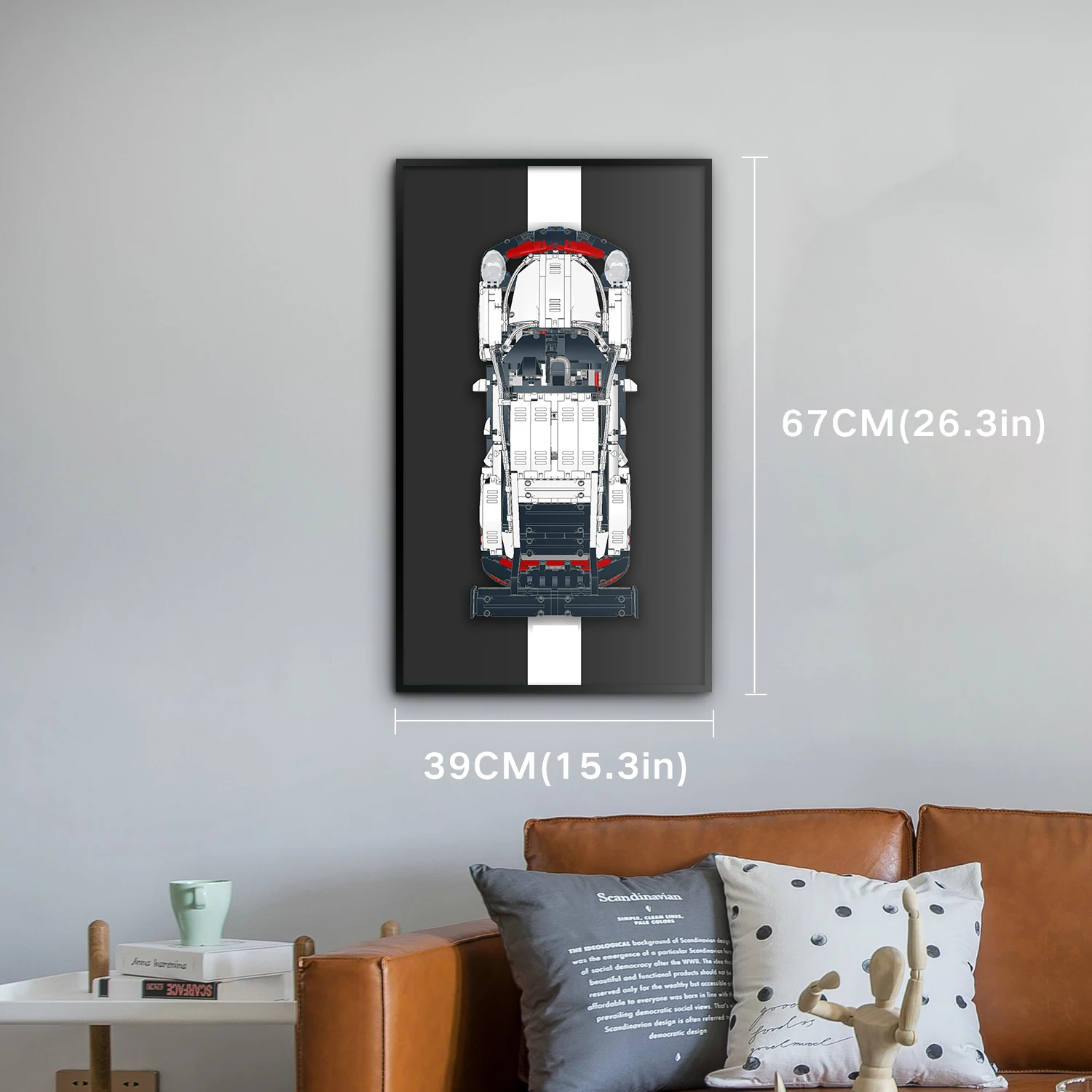 Display Wall Mount Board for Lego 42096 Technic Porsche 911 RSR,Adult Collectibles Gifts for Lego Car Wall Mount (Only Display W 3