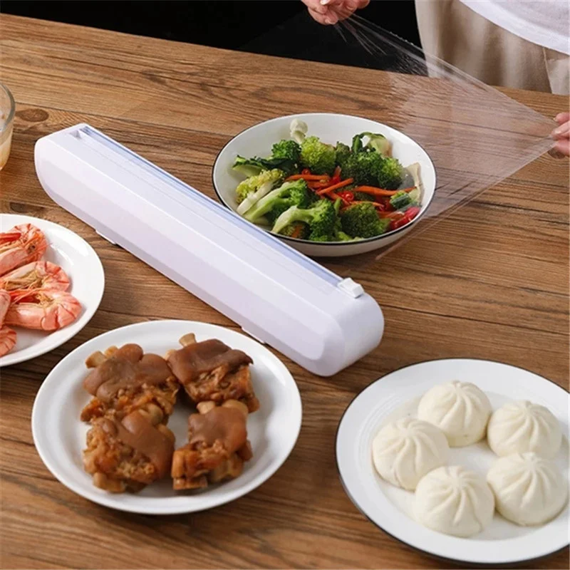 Kitchen Supplies Tools Suction Cups Plastic Film Cutters Household Dividers Storage Cutting Boxes Kitchen Film Cutting Machine plastic wrap cutter cling film cutter food film dispenser cling wrap dispenser kitchen wrap dispenser plastic wrap dispenser