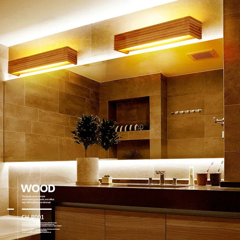 Wood LED Wall Lamp for Bedroom Living Room Study Room and Stairs