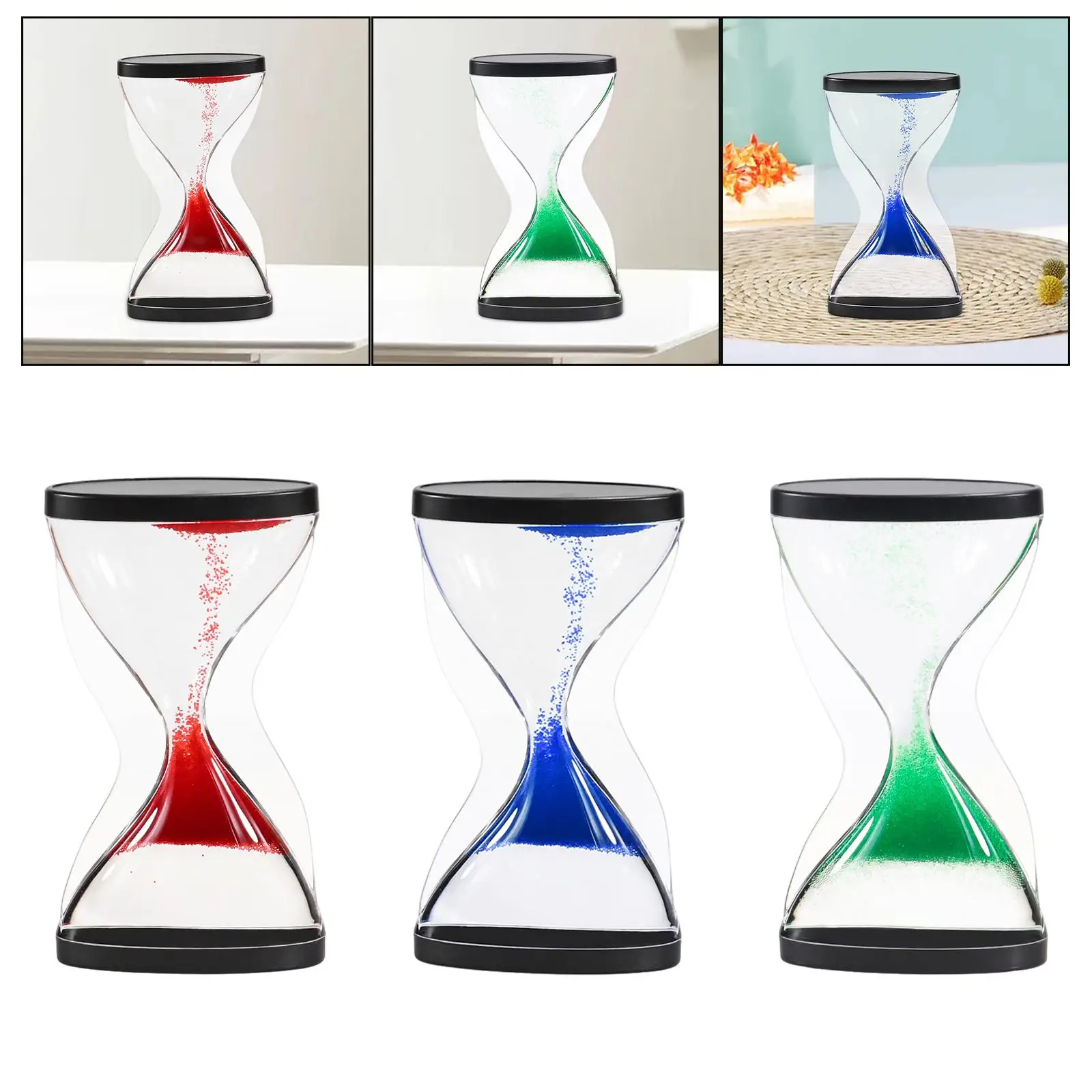 Liquid Hourglass Timer Sensory Play Toys Table Decoration Relaxing Toys Novelty Liquid Timer for Kids Girls Adults Boys Children