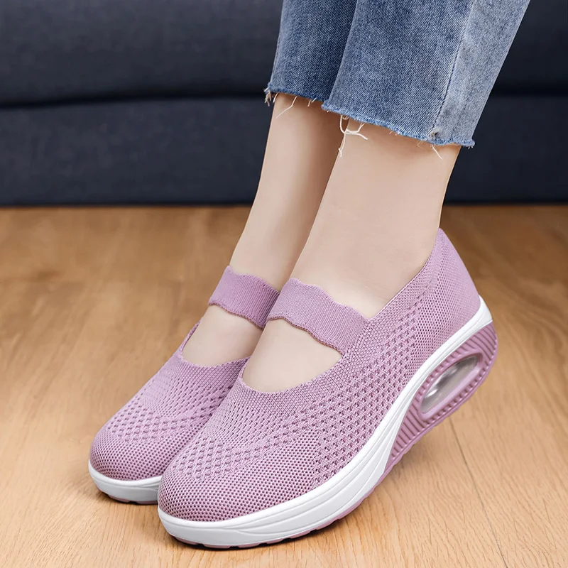 Summer Comfort Casual Women's Shoes Fashion Soft Sole Breathable Hollow Out Flat Shoes for Women womens sneakers