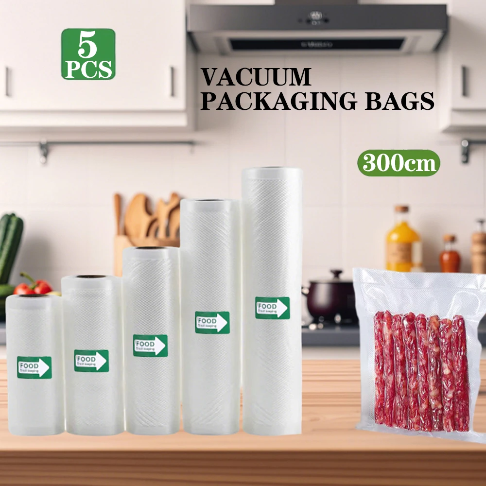 Vacuum Sealer Bags Bpa Free Seven Layers Co-extruded Diamond Pattern Vacuum Roll Film Bag Packaging Bag 5 Rolls 3m