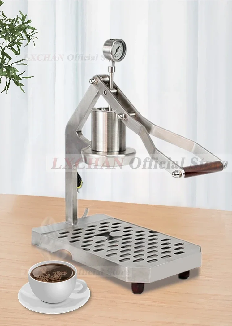HomeWise Manual Lever Espresso Maker With Temperature Real-time Display PID Control 9 Bar Extract Coffee Stainless Steel Body 6