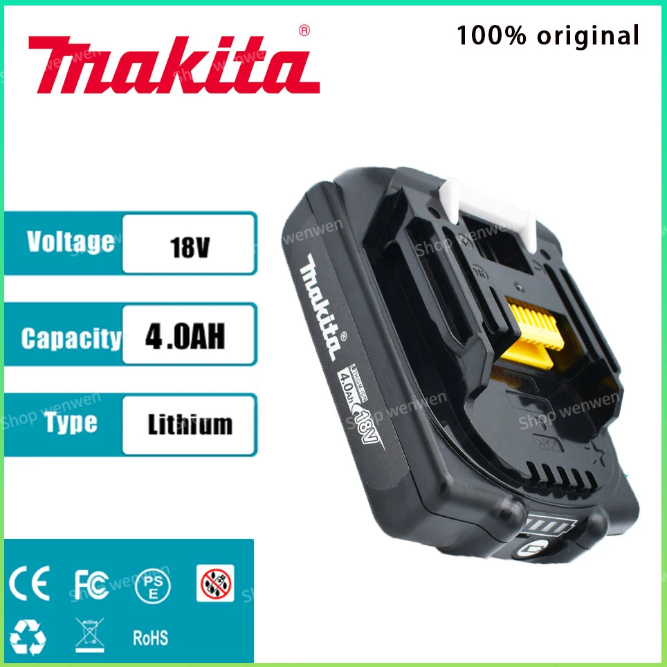 

18V Makita Original 4000mAh BL1815 Rechargeable Li-Ion Battery For BL1830 BL1860 BL1840 194205-3 Replacement Power Tools Battery