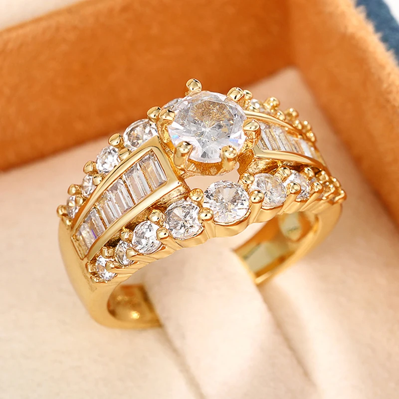 Huitan Modern Design Women Rings for Wedding Engagement Accessories