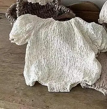 2022 Summer Baby Girl Short Sleeve Clothes Set Thin Cotton Infant Girl Outfits Casual Girl Princess T Shirt + Pp Pants 2pcs Suit beige bodysuit