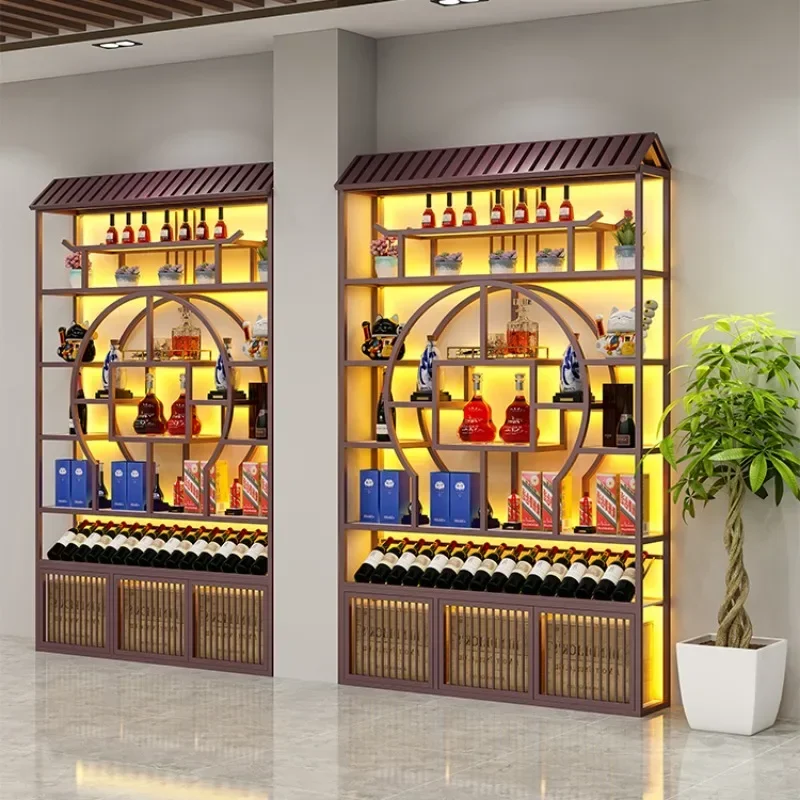Farmhouse Bar Cabinet Drinks Refrigerator Beverage Display Furniture Liquor Bottles Shelf Restaurant Gabinete Equipment Club