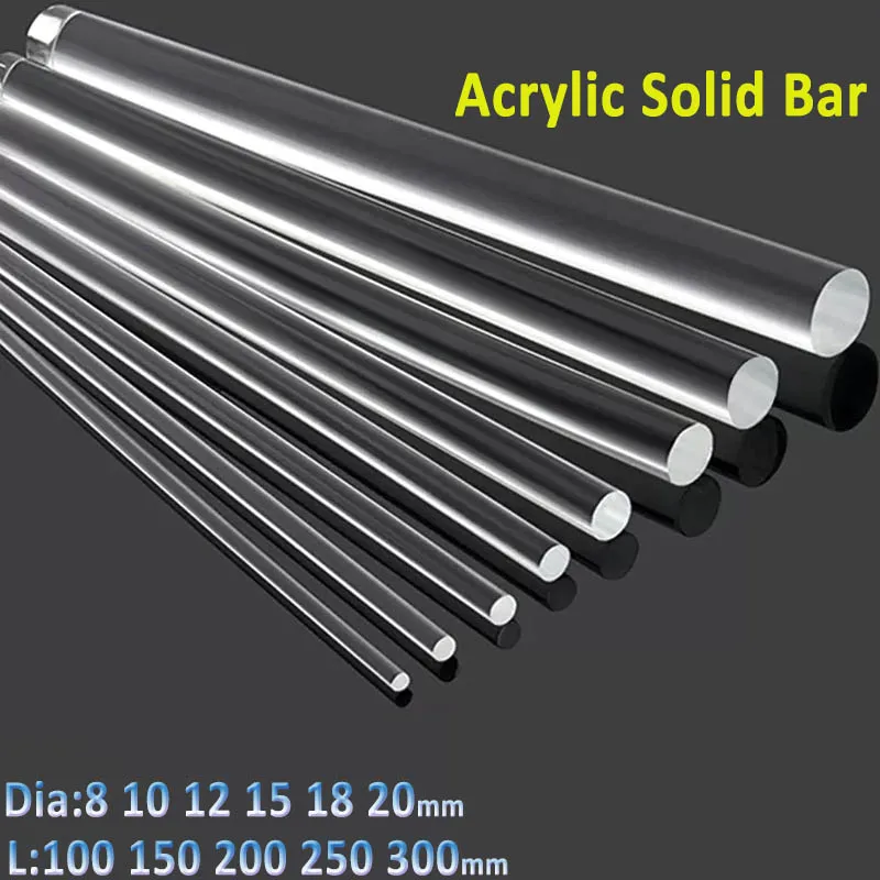 ClearAcrylicRodSolidBarDiameter81012151820mmLength100150