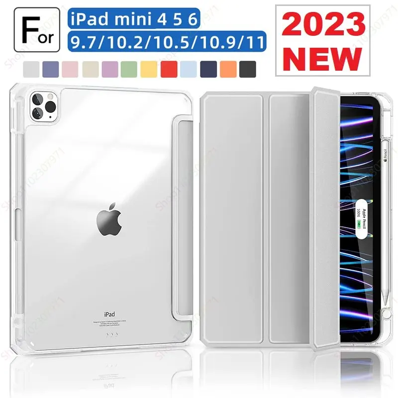 Per Ipad Air 2022 Custodia Ipad 5Th Generation Ipad Air 4A Generazione 2020 10.9 Cover Clear Cover Posteriore Trasparente Auto Sleep Wake