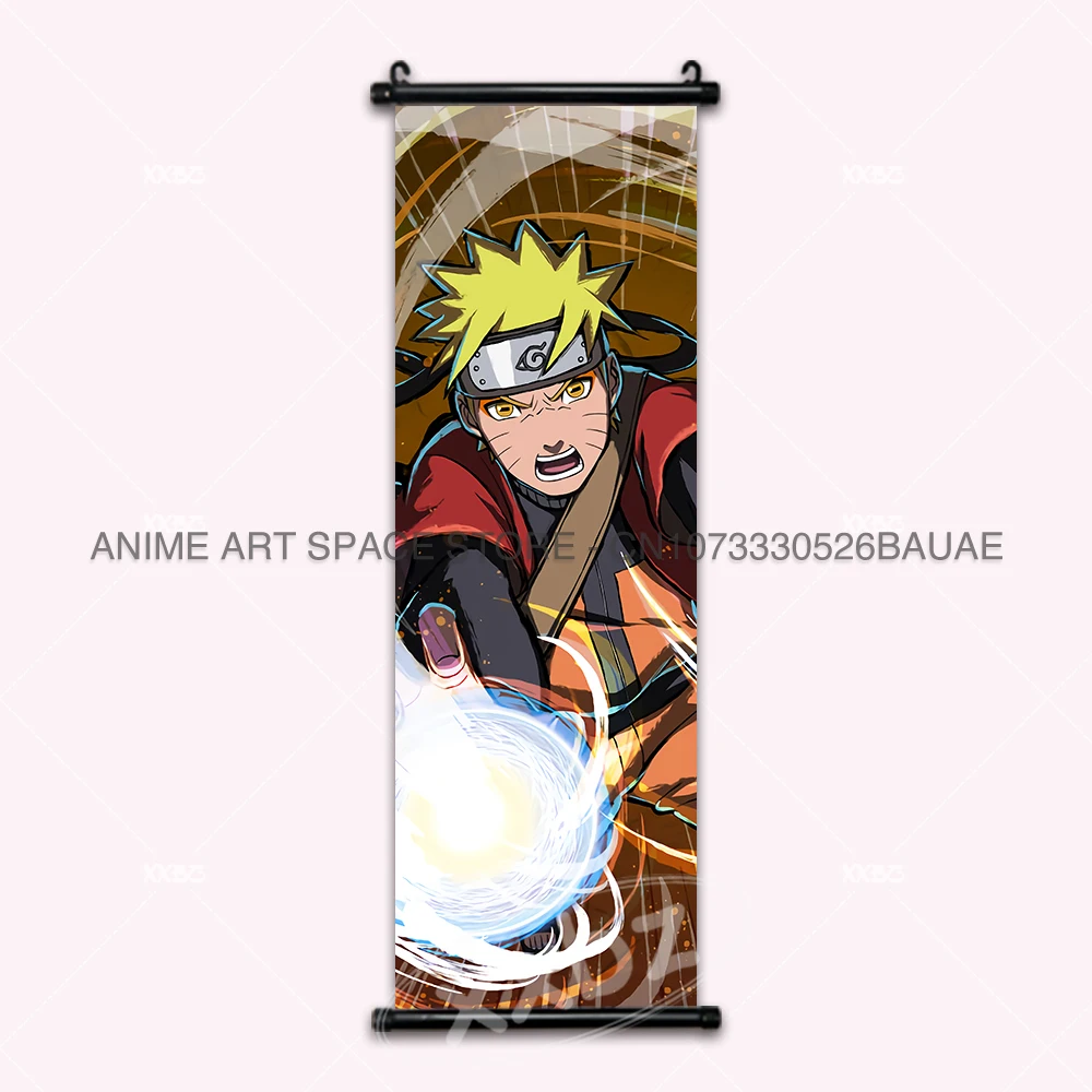 Naruto Anime Hanging Wall Art: Uchiha Sasuke & Jiraiya Scrolls Poster