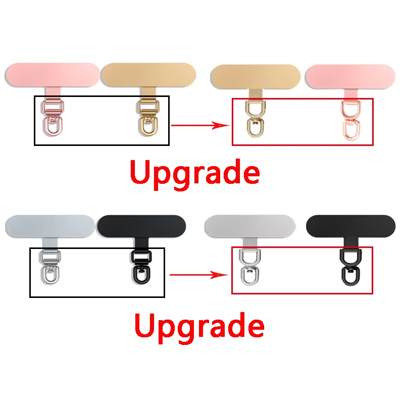 Phone Lanyard 360 &deg; Rotation Metal Clip Patch Ultra Thin Case Hanging Rope Cellphone Anti-lost Strap Fixed Gasket 2/3/4PCS