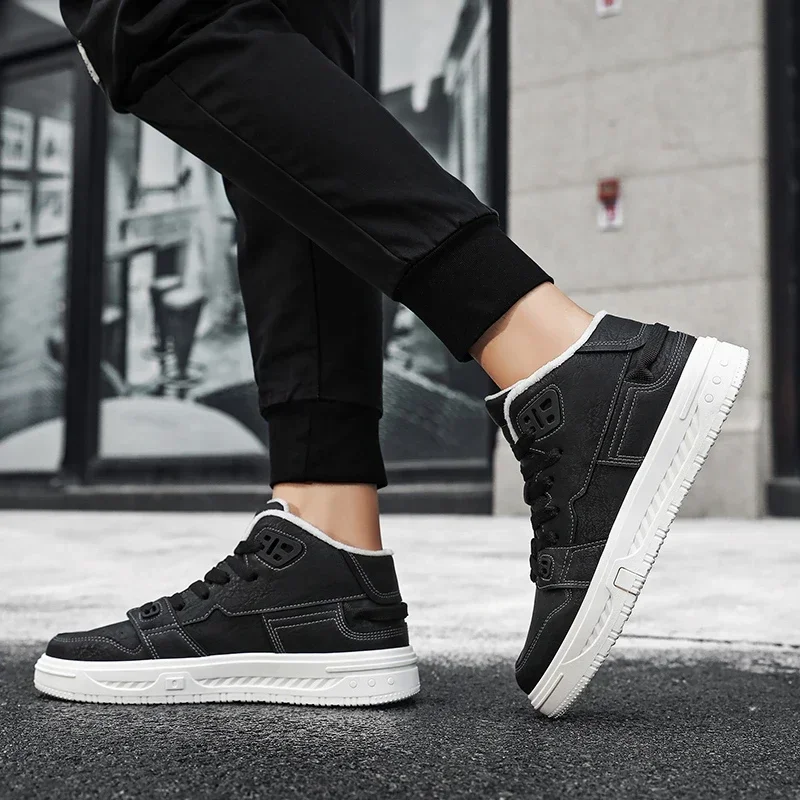 2023 Winter Warm Shoes for Men Lace-up Men's Vulcanize Shoes Mesh Casual Man's Sneakers Outdoor Sneakers Zapatillas De Hombre