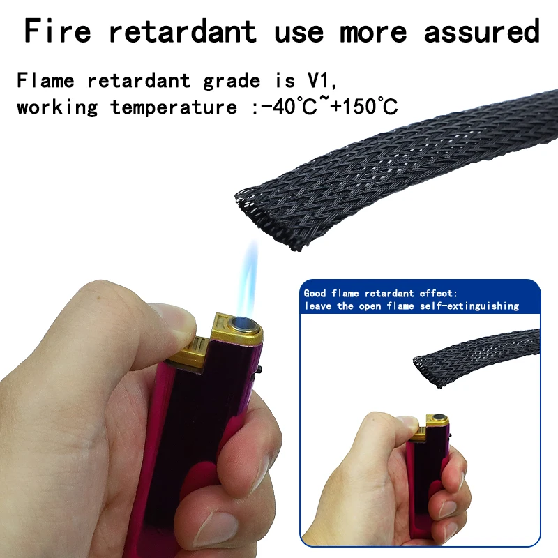 Wire Mesh Sleeve 3m/9.85ft PET Expandable Braided For TV Audio PC Cords Protect Pets Chewing