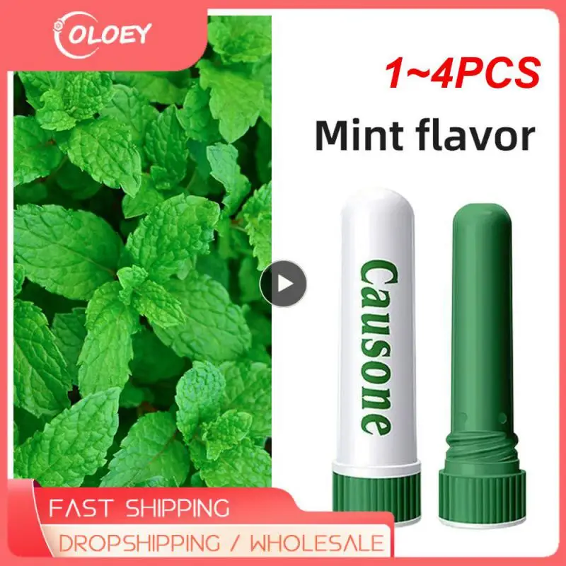 Nasal Inhaler 1-4 PCS For Refreshing Awakening Brain Energy Bar Mint Nasal Inhaler Provides Fresh Cooling Sensation Nasal Stopper Stick