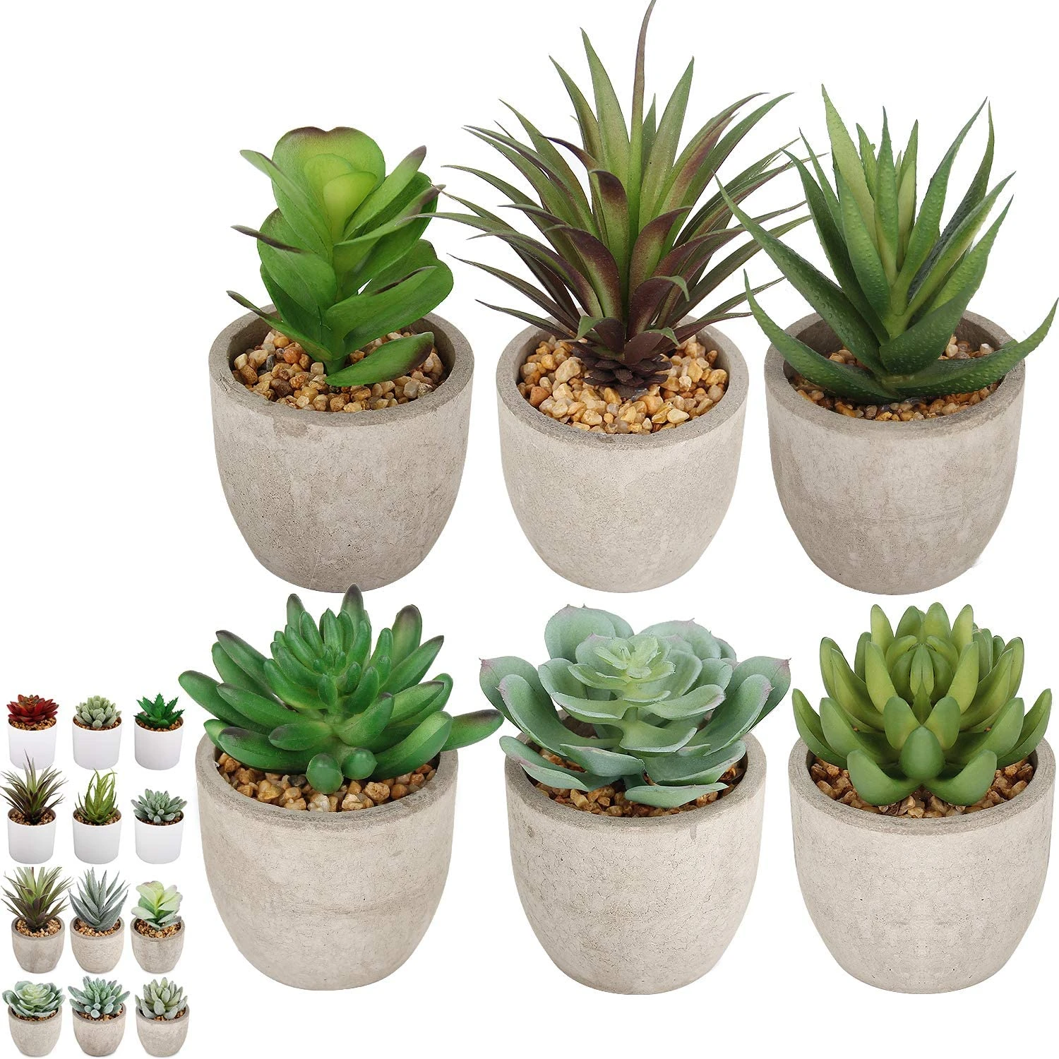 Plastic Artificial Plants 6 Pack Realistic Indoor outdoor Plant For