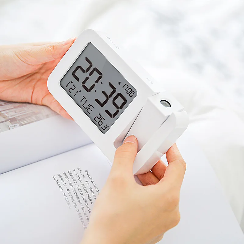 2025 Digital Projection Alarm Clock Rechargeable LED USB Charger Projector Alarm Clock For Office Bedroom Bedside Desktop Clock