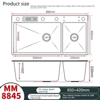 อ่างล้างจานสแตนเลสขนาดใหญ่ Double Slot น้ําตก Outlet สะดวกสําหรับจานและผักอ่างล้างหน้า 6