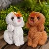 Dog Statues Light Outdoor Decor Solar Teddy Statue Garden Decorations Solar Dog Ornaments for Patio, Lawn, Yard Art Decoration 6