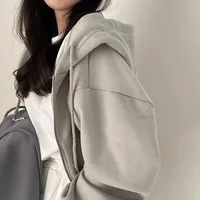 Autumn Winter Hooded Hoodies Women Casual Streetwear Zip Up Sweatshirts Long Sleeve Jackets Harajuku Y2K Crop Tops Hood Shirt - Image 6