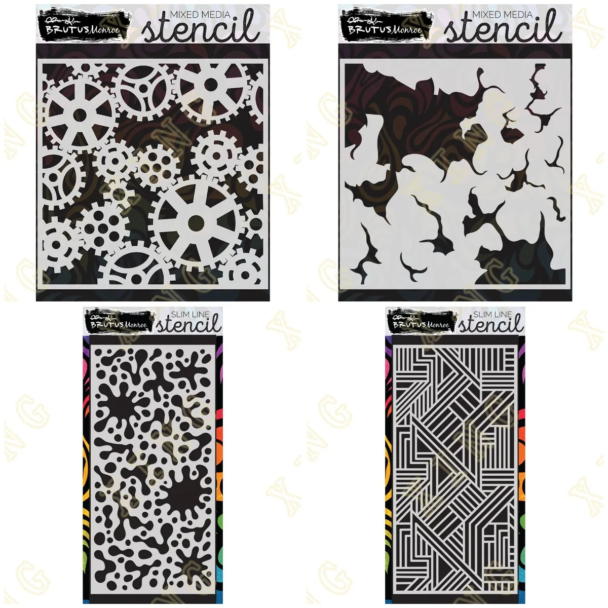 

Angles Slimline Splatter Slimline DIY Layering Stencils Wall Painting Scrapbook Coloring Embossing Album Decorative Paper Card