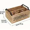1PC Wooden Dividing Knife Fork Spoon Storage Box Household Kitchen Desktop Coffee Bar Storage Box Miscellaneous Storage Box 2