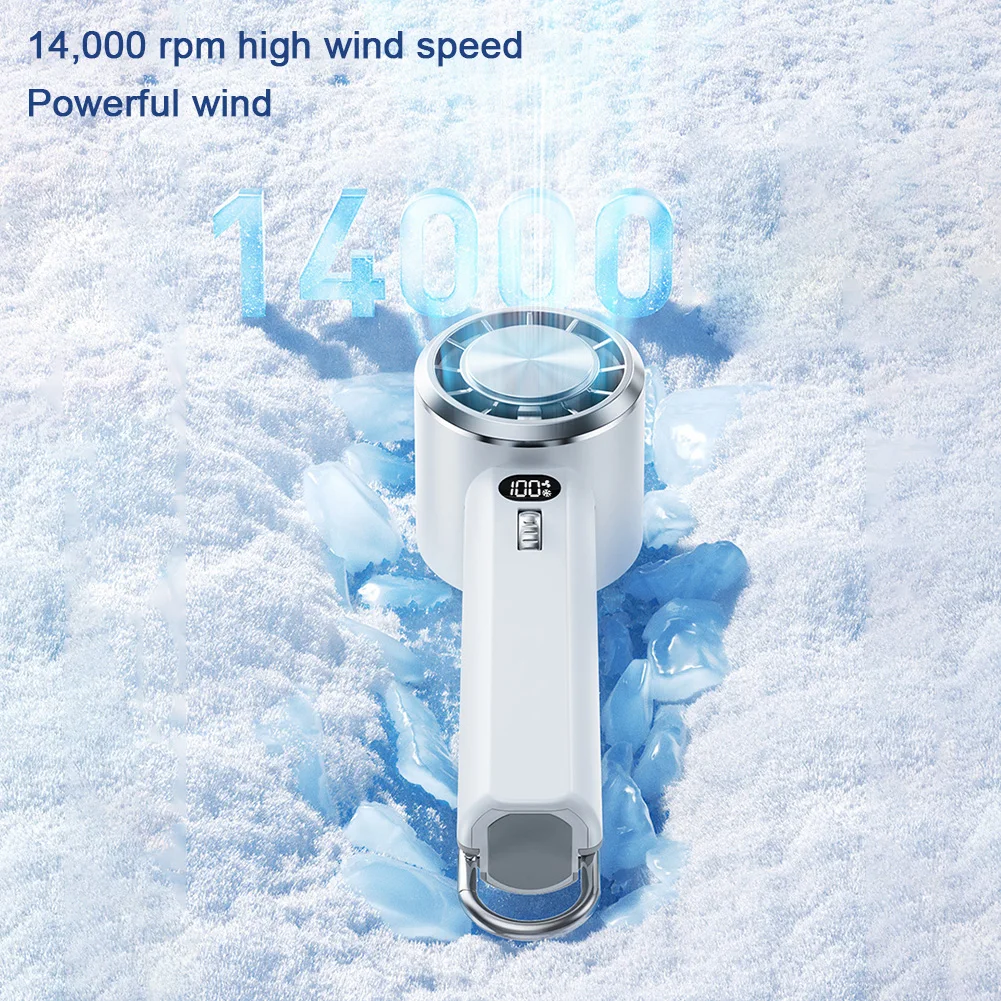 Mini Bladeless Handheld Fan USB Rechargeable 100 Wind Speeds Electric Eyelash Fan 3000mAh Handheld Turbo Jet Fan Digital Dispaly